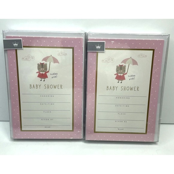 Hallmark Other - Hallmark Cares Girl Baby Shower Invitations w/Envelopes 2 Pkgs Of 10 (20 Total)